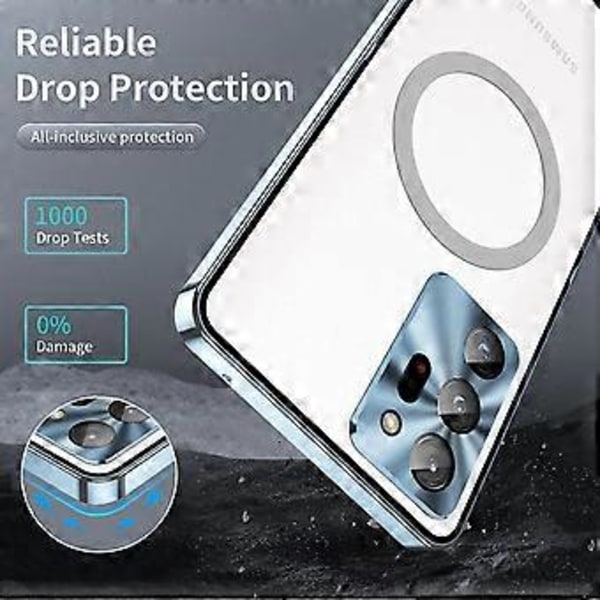 Kova magneettinen suojakotelo objektiivin suojakalvolla Samsung Galaxy S23 Ultra Plus -puhelimelle