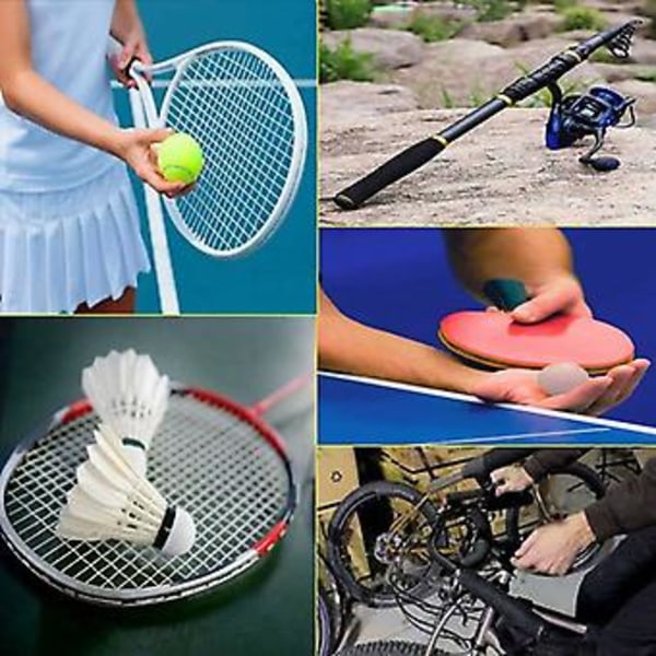 Racketgreb, Anti-Slip Absorberende Racketgreb, til Tennis, Fiskeri, Badminton, Squash (8 stk)