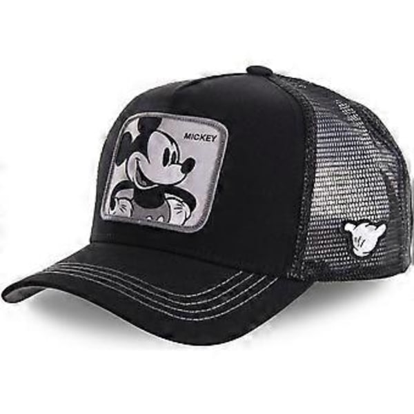 Mænd Kvinder Mickey Mouse Baseball Cap Mesh Sommer Hat (Sort 2)