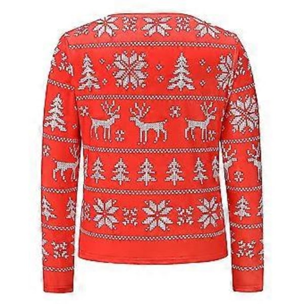 Jul Älgtryck Långärmad Topp Lös T-shirt från Amazon Independent för mode damkläder (M)