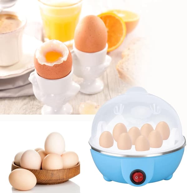 (EU PLUG Blå)Gave Egg Cooker - Elektrisk Egg Boiler - Kylling Egg Cooker Lag Opptil 7 Store Kokte E