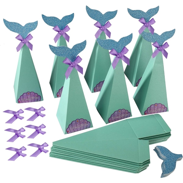 Mermaid Party Boxes Mermaid Candy Boxes Favor Bags for Mermaid Th
