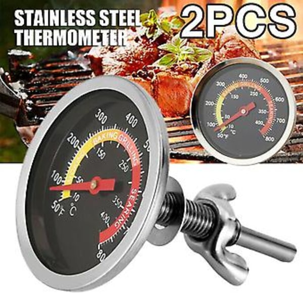 2 stk. Temperaturmåler Termometer til Barbecue BBQ Grill Røgeovn Pit Termostat( )