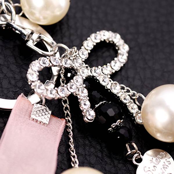 Ruban Bow Porte-clés Perle Porte-clés Sac Femme Accessoires Pende