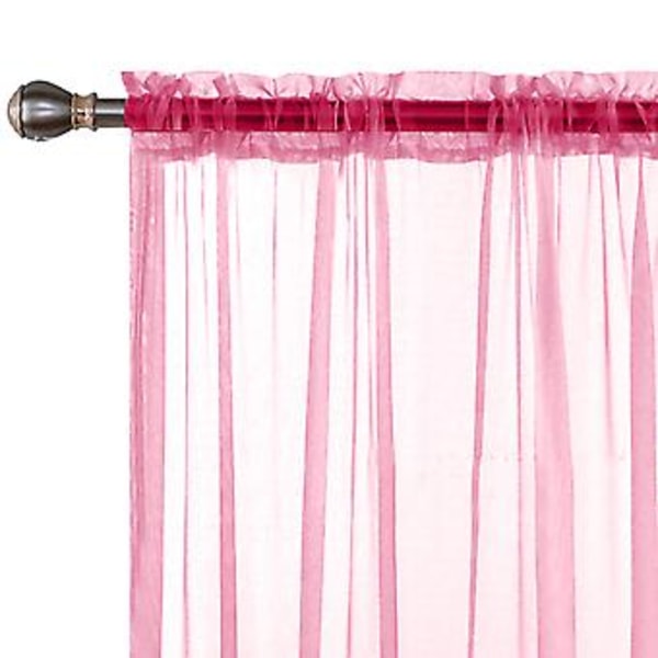 Tyll Bakgrunn Draperinger Gardin Semi-mørkleggende Design Elegant Gardin for Bryllup (140*120 Rosa)