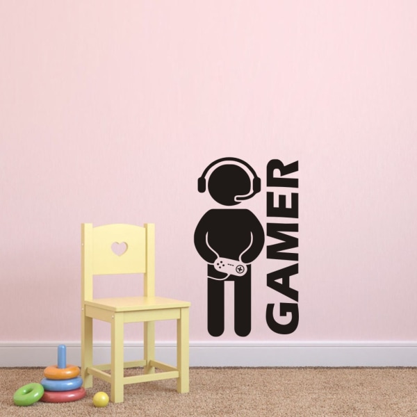 Gamer med Controller Vægsticker, Game Boy Vægsticker, Vi