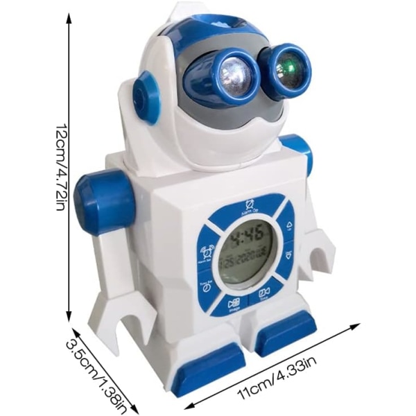 1 st Robot LED-väckarklocka, barnrobotväckarklocka, barnflicka Robo