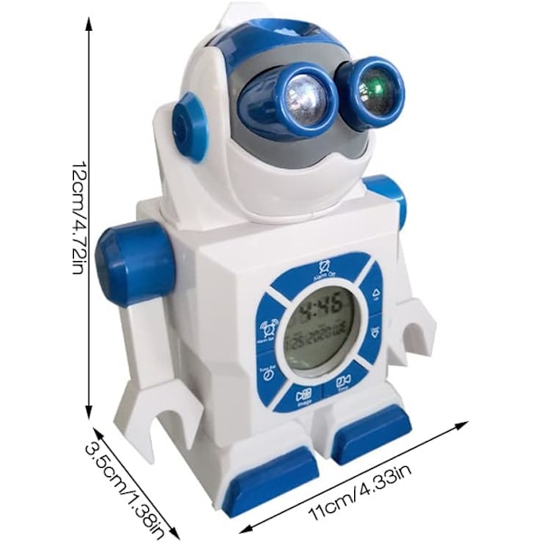 1 stk Robot LED Vekkerklokke, Barn Robot Vekkerklokke, Barn Jente Robo