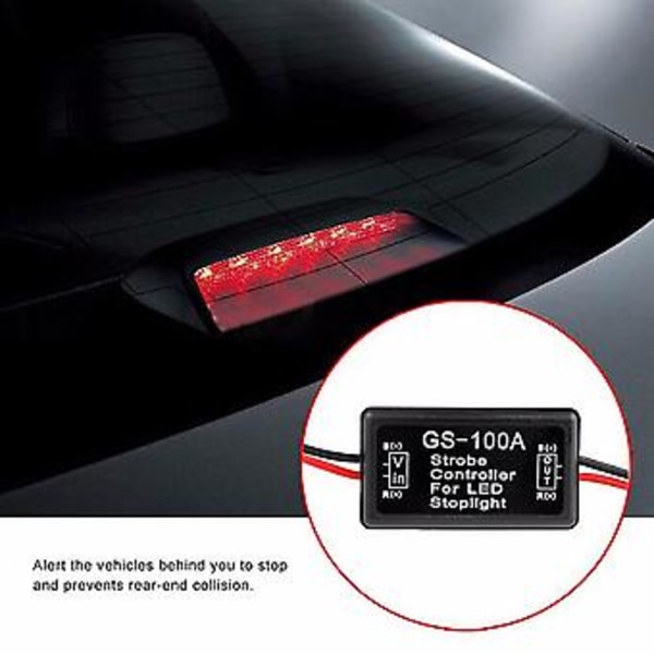 4 st Blixtljus Stroboskop Kontroller Box Blinkmodul för LED Broms Bakljus ( )