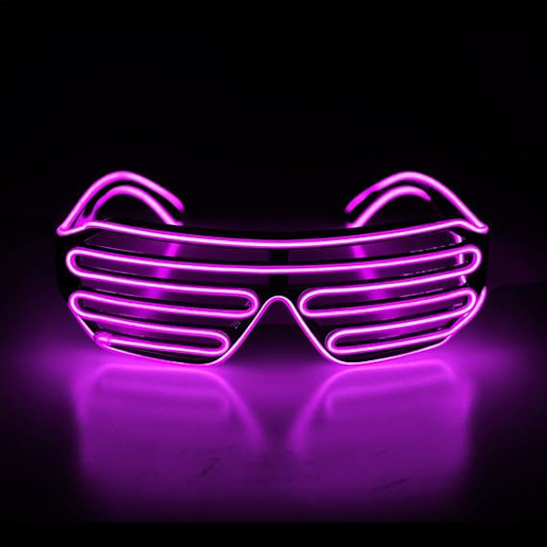 Lysende lukker neon rave solbriller El Wire LED solbriller Voic