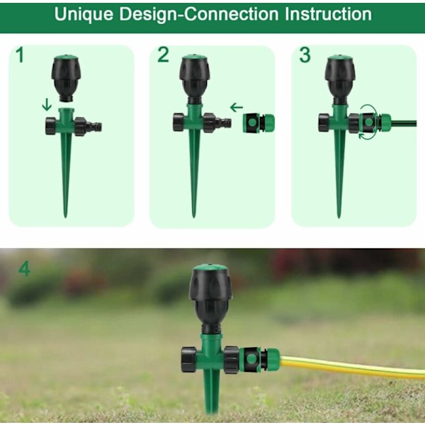 Havevandssprinkler, Plænesprinkler 360° Roterende Sprinkler til