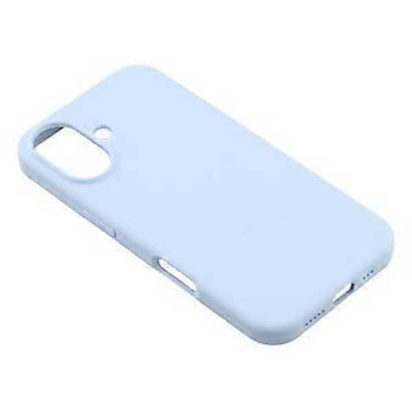 Kompatibelt deksel til iPhone 16, solid silikon, støtsikkert bakdeksel (lyseblå)