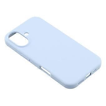 Kompatibelt Skal för iPhone 16, Solid Silikon, Stötsäkert Telefonskal (Ljusblå)