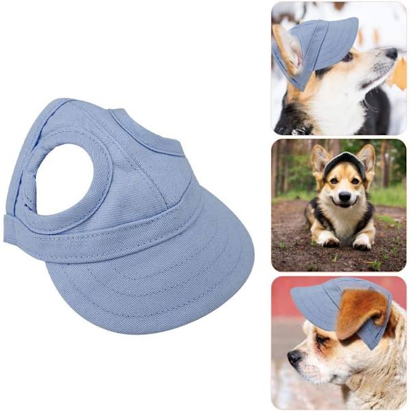 (L-Blå) Hund Sports Hat Kat Kæledyr Baseball Cap Udendørs Solbonnet Fas