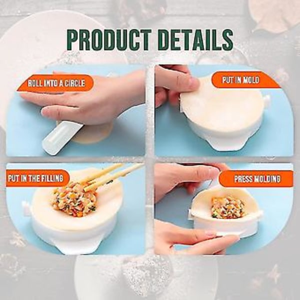 3-i-1 Dumplingtillverkare Manuell Degpressare Dumplingomslagspress Automatisk Dumplingtillverkare Form