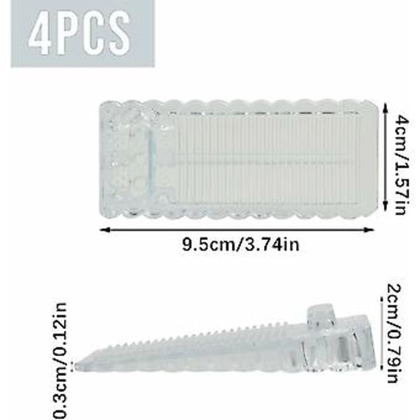 Gennemsigtig gummidørkile, kile, gummidørstopper, 4 stykker højdejusterbar, gummikile, bruges på badeværelse, balkondør, børneværelse
