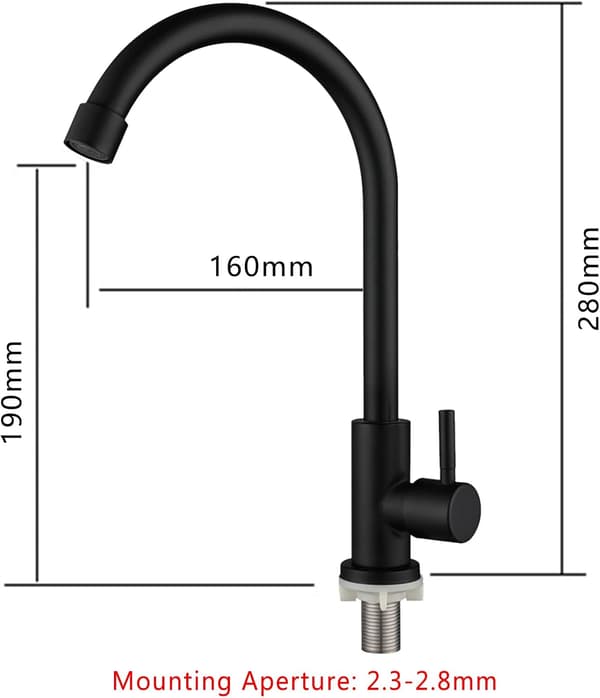 Matte Black Kitchen Gem, köksblandare med hög båge och utdragbar pip för elegant och praktisk vattenhantering