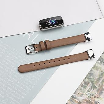 Fitbit Luxe -nahkainen ranneke S (ruskea)