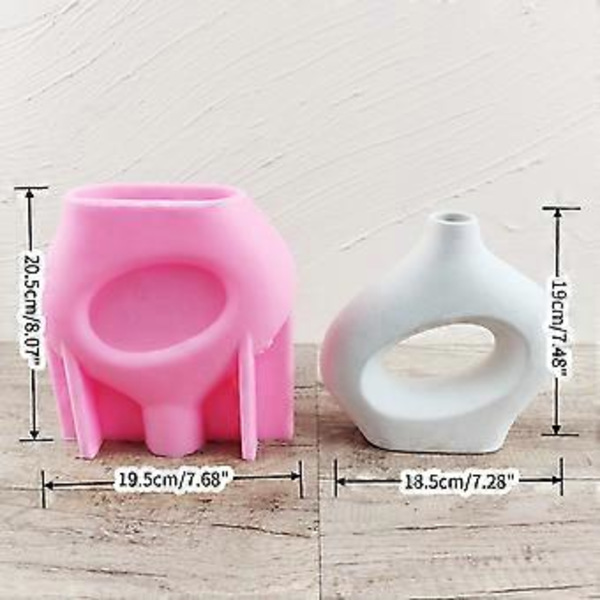 Blomsterpotte Silikone Resin Form Blomst Epoxy Resin Støbeform Sukkulent Vase Cementform Planteholder Voksform ( )