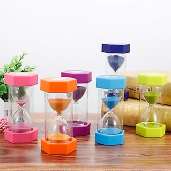 5/10/15/20/30min Timglas Sandglas Ägg Kökstimer Tillbehör Barnspel Present (15 minuter Grön)