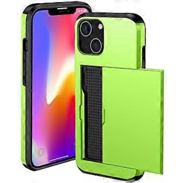 Korttikotelopuhelin Kotelo iPhone 15 Plus:lle, TPU+PC Kaksoiskerrosinen Iskunvaimennuspuhelin Kotelo