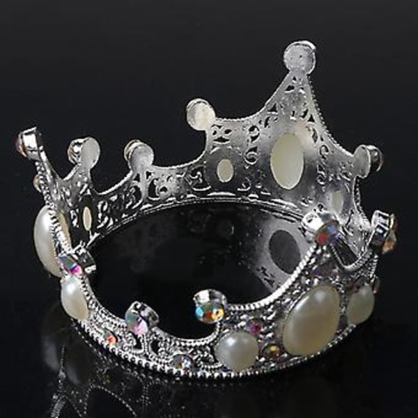 Lyxig Baby Rhinestone Pearl Crown Mini Tiara Bröllopsdiadem Prinsessfödelsedagsfest Dekorationer Håraccessoarer ( )