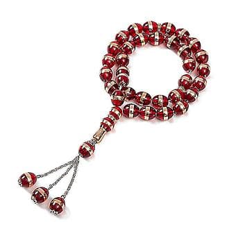 12mm Islamiska Bönepärlor Islam Mu Bönepärlor Kedja Som Halsband (Vit)