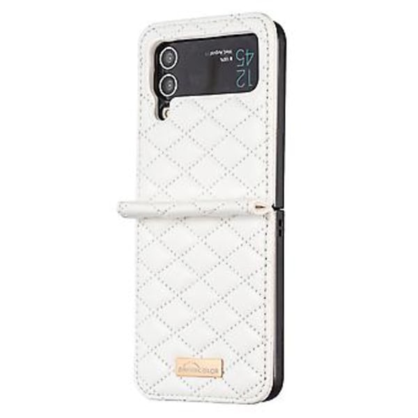 PU-fodral för Samsung Galaxy Z Flip4 (Vit)