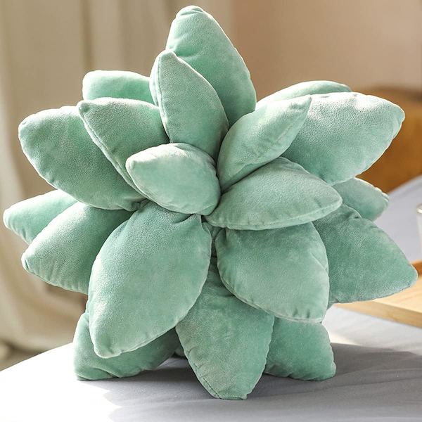 9,8 tum Succulent Kudde, Söta Stoppade Växt Plyschkuddar, 3D Succ