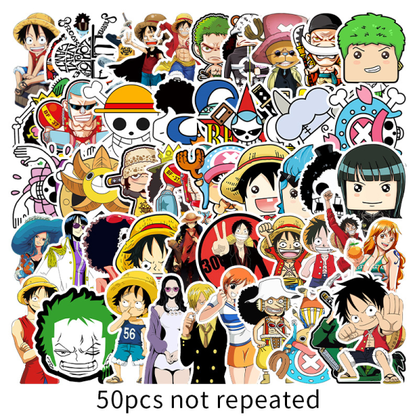 50 st One Piece Anime Graffiti Stickers Vattentät resväska Stick