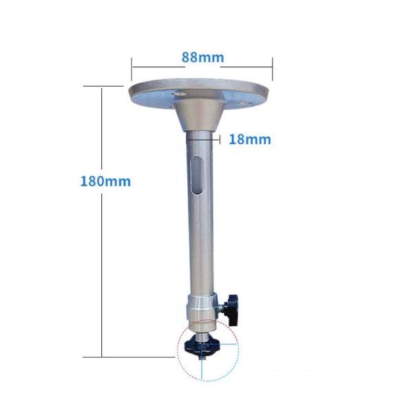 Katonrasiaan kiinnitettävä projektori, 180 mm:n turvakamerakiinnikkeet, 2 kpl