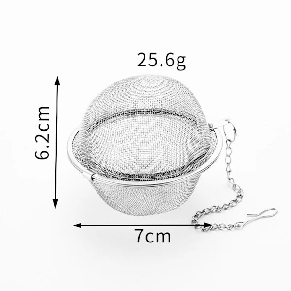 2 rustfrit stål mesh te kugler (ca. 6 cm) te si te str