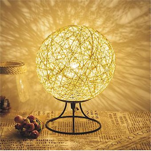 Rattan Ball Månens Lys Romantisk Nattelys, Kreativ Ins S