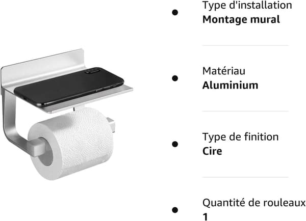 Sterk toalettpapirholder, selvklebende