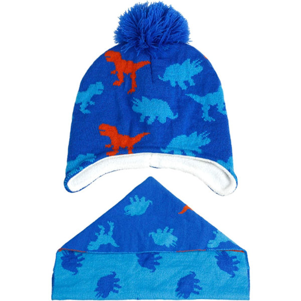 2 i 1 Barn Lue og Skjerf Vinter Tykk Varm Fleece Fôr Strikket