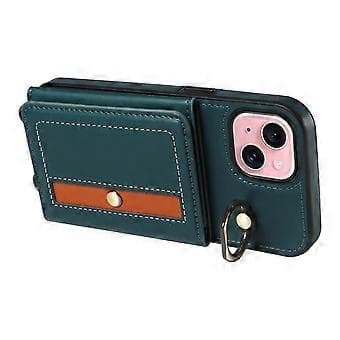 007 Til iPhone 15 Cover med kortholder PU læder+TPU telefoncover (stil C)
