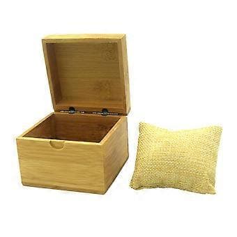 Klockboxhållare Bambu Klockorganisatör Förvaringslåda Smycken Armband Förvaringspresentask (Bambu Klockbox + Linnékudde)