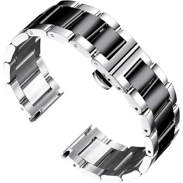 Tjock Armbandsur i Rostfritt Stål Metalltunga Armband Poli