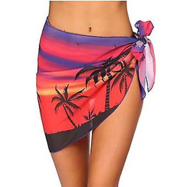 Strand Sarong Kimono Badkläder Omslag För Kvinnor Andningsbar Snabbtorkande Sarong Kjolar (208*50cm Solnedgångs Himmel)