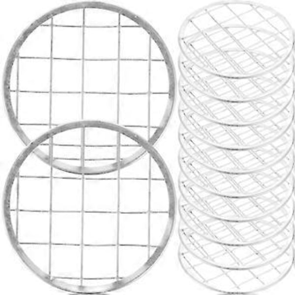 12 stk. Metal Pen Holder Gitter Metal Blomstergitter Mason Jar Blomstergitter Jern Blomstervase Gitter (6,80X6,80X0,10CM Billede 1)
