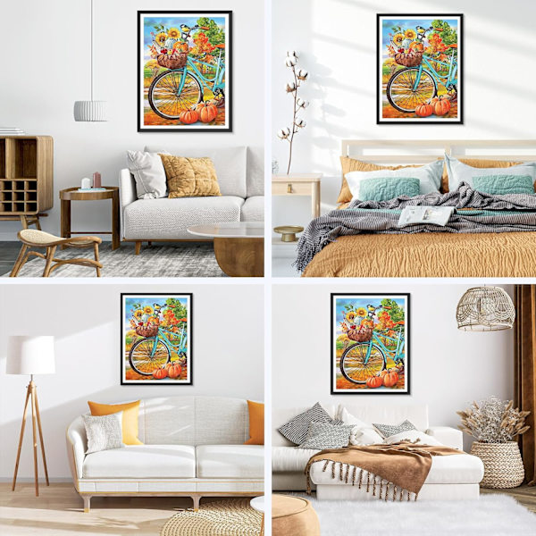 30x40cm Pyörä timanttimaalaussetti aikuisille, täysi pora syksy Pu