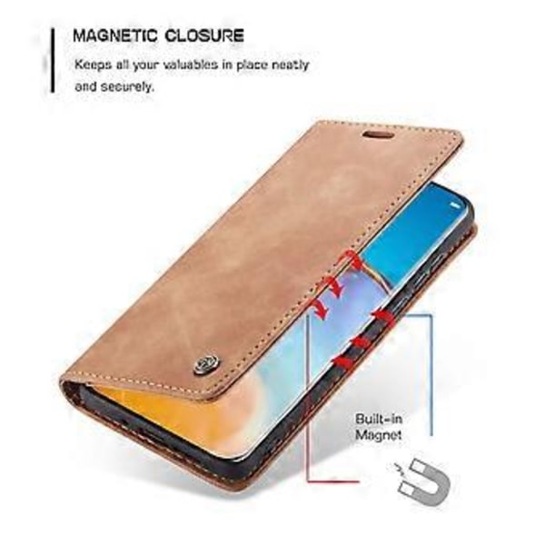 CASEME 013-serie för Huawei P40 Pro Vikbart Stativ PU Läderfodral Plånboksmobilfodral (Stil D)