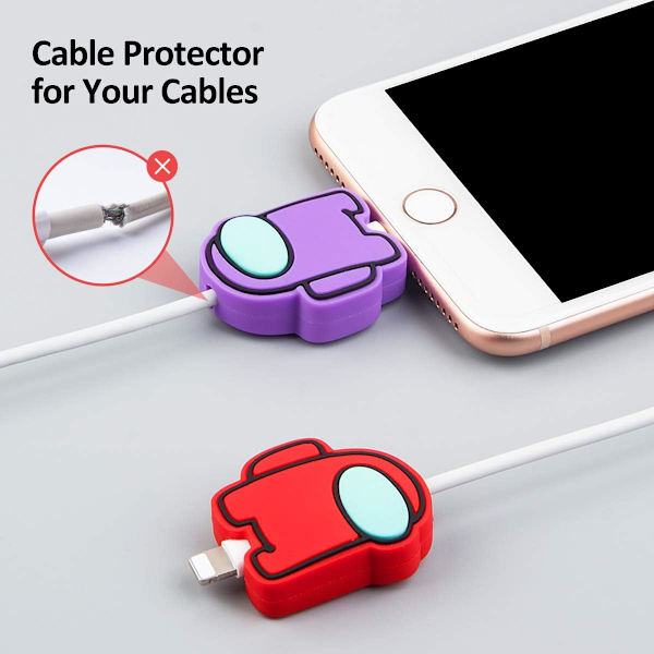 Søt kabelbeskytter for iPhone-lader, 5 stk. Tegneserie-anime-lader*
