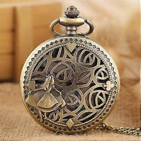 Retro Alice i Eventyrland-tema, bronze quartz, lommeure
