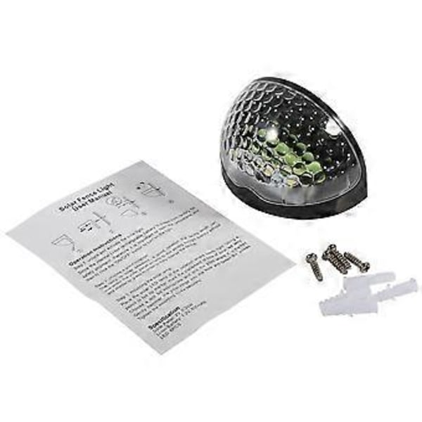2 st Solar LED-lampa kupolformad vägglampa vattentät för trappa utomhus trädgård staket gård svart