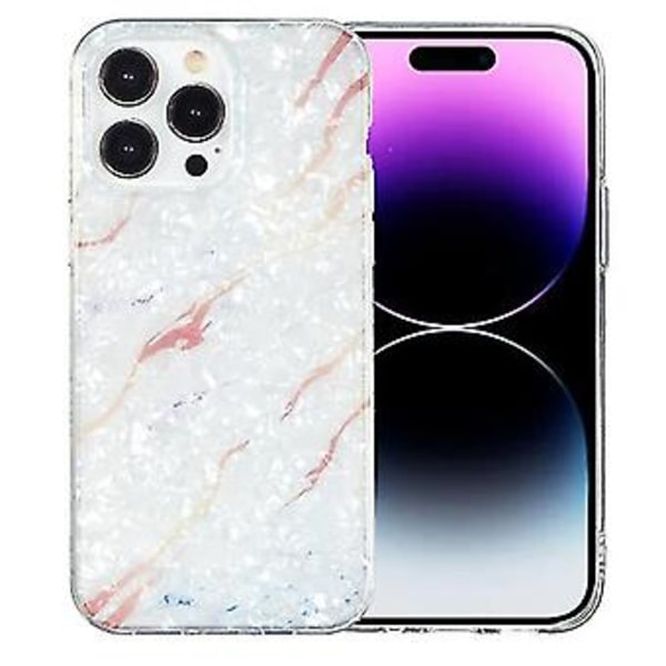 For iPhone 15 Pro Imd Shell Mønster TPU Telefonveske (Hvit Marmor)