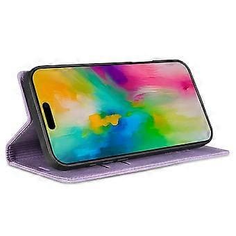 Kompatibelt Plånboksfodral för iPhone 16 Plus Magnetisk Stängning Läder Telefonskal (Lila)