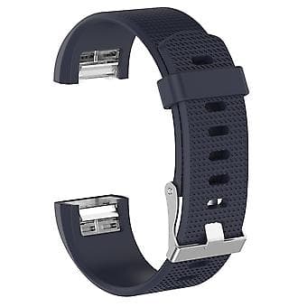 Til Fitbit Charge 2 Almindelig Tekstur Silikon Urrem med Spænde, Størrelse: S(Hvid) S(Blå)