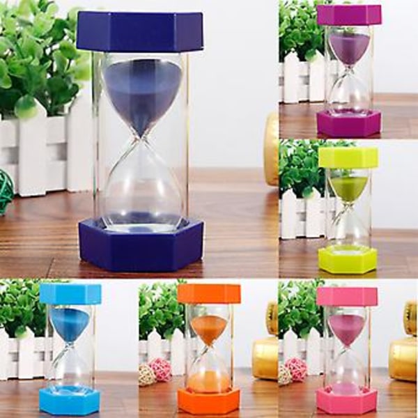 5/10/15/20/30min Timglas Sandglas Ägg Kök Timer Tillbehör Barnspel Present (20 minuter Lila)