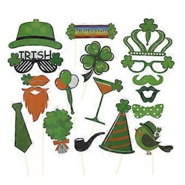 18 kpl tyylikkäitä juhlakuvarekvisiittaa, hauskoja St. Patrick's Day -juhlakoristeita, valokuvarekvisiittaa, valokuvaustarvikkeita, juhlatarvikkeita